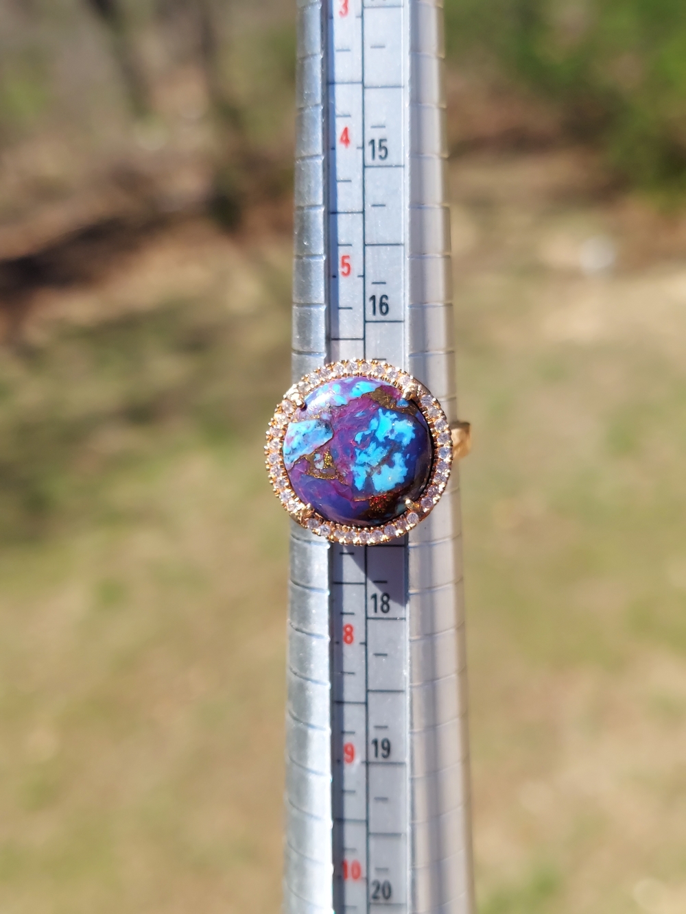 18k Rose Gold over 925 Sterling Silver Purple Mohave Turquoise
